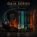 Gaia Series audiobook bundle with headphones on a dark background