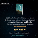 Book cover of 'The Olympus Project' by Zoe Routh with a star rating and review text on a dark space-themed background.